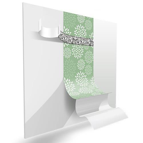 A self-adhesive wallpaper is mounted on the wall.jpg