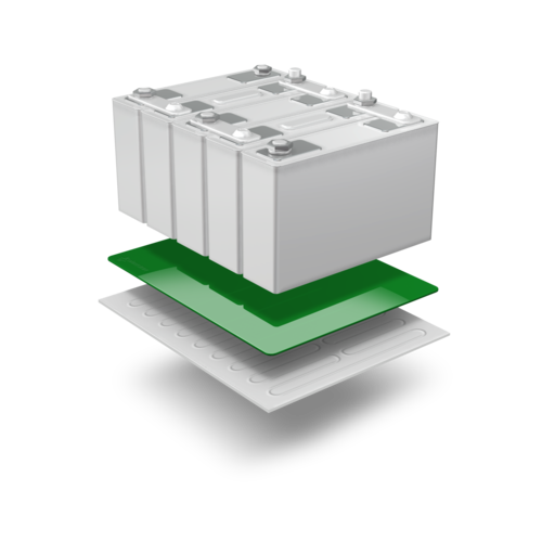 Lohmann Klebeband verbindet die Batteriezelle mit dem Kühl- oder Heizelement und bietet Wäremleitfähigkeit von 2 WmK.png